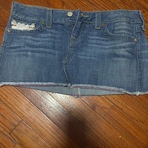 True Religion Teddy denim mini skirt sz 32
